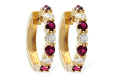 H028-21295: EARRINGS 1.30 RUBY 2.08 TGW