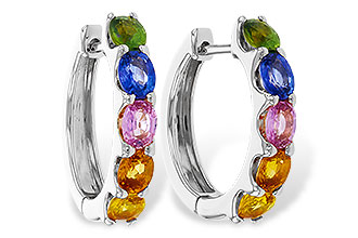 H301-84932: EARRINGS 2.20 TW MULTI-COLOR SAPPHIRE