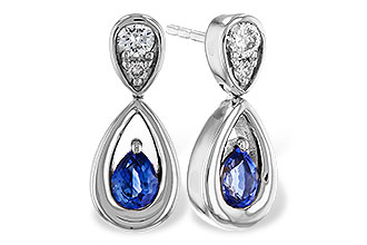 H301-84950: EARRINGS .42 SAPPHIRE .54 TGW (4x3 SAPP)