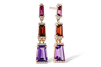 H301-85886: EARRINGS 1.98 SEMI-PREC (PT,GT,AMY) 2.05 TGW