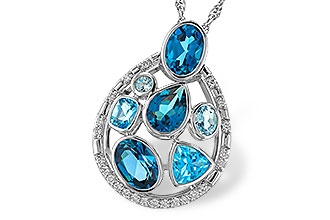H301-87677: NECKLACE 3.23 TW BLUE TOPAZ 3.38 TGW