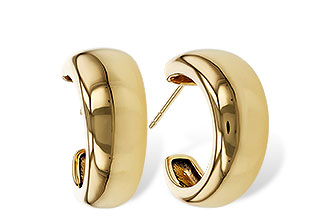 H301-89477: GOLD EARRINGS (16MM)