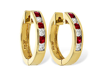 K028-21277: EARRINGS .29 RUBY .50 TGW