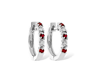K028-21295: EARRINGS .17 RUBY .26 TGW