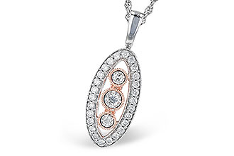 K300-06813: NECKLACE .34 TW (D300-01350 IN WHITE WITH ROSE BEZELS)