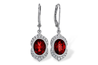 K301-82204: EARRING 3.06 GARNET 3.25 TGW