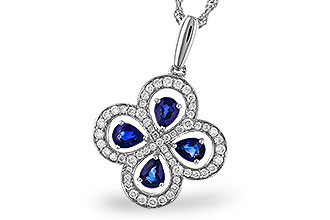 K301-84041: NECKLACE .68 SAPPHIRE TW .96 TGW
