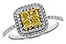 K301-85850: LDS RG .52 FANCY YELLOW DIAMONDS .85 TW