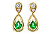 K301-85868: EARRINGS .20 EMERALD .32 TGW (4x3 EMER)