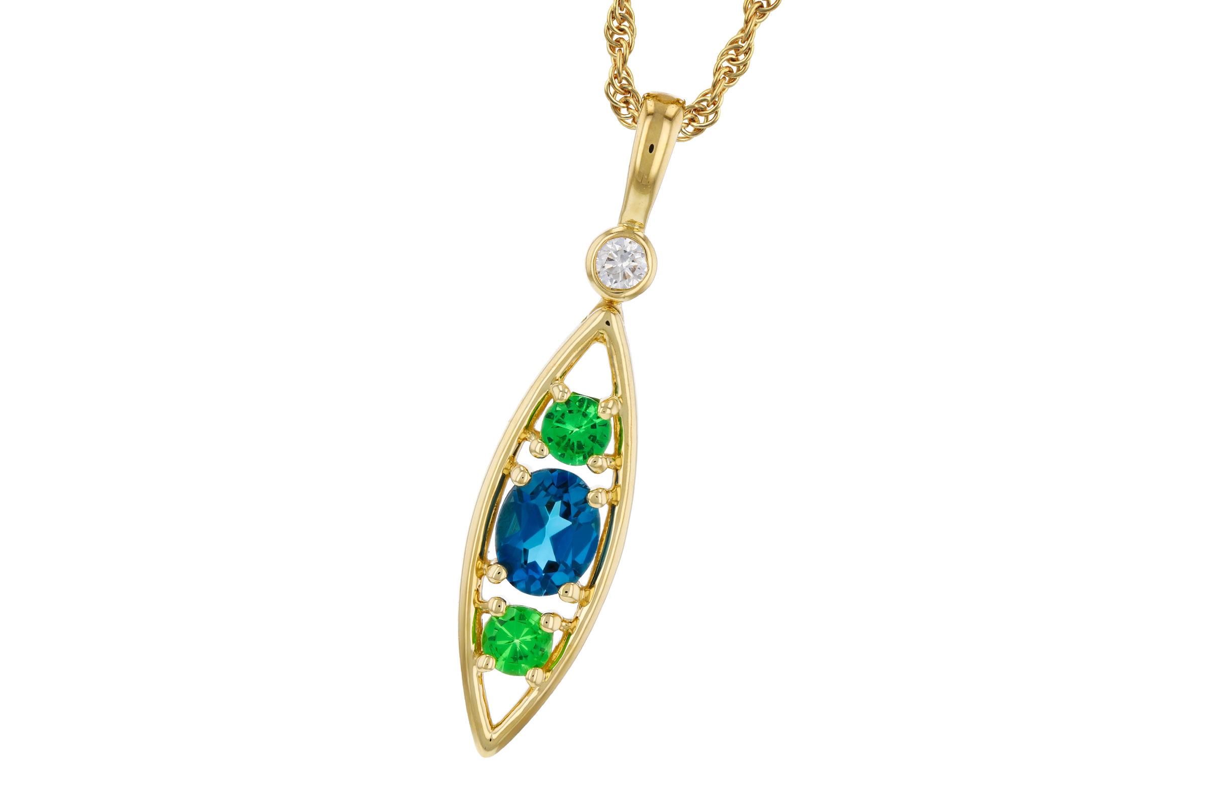 K302-74950: NECKLACE .54 SEMI-PREC (LBT & GR.GT) .58 TGW