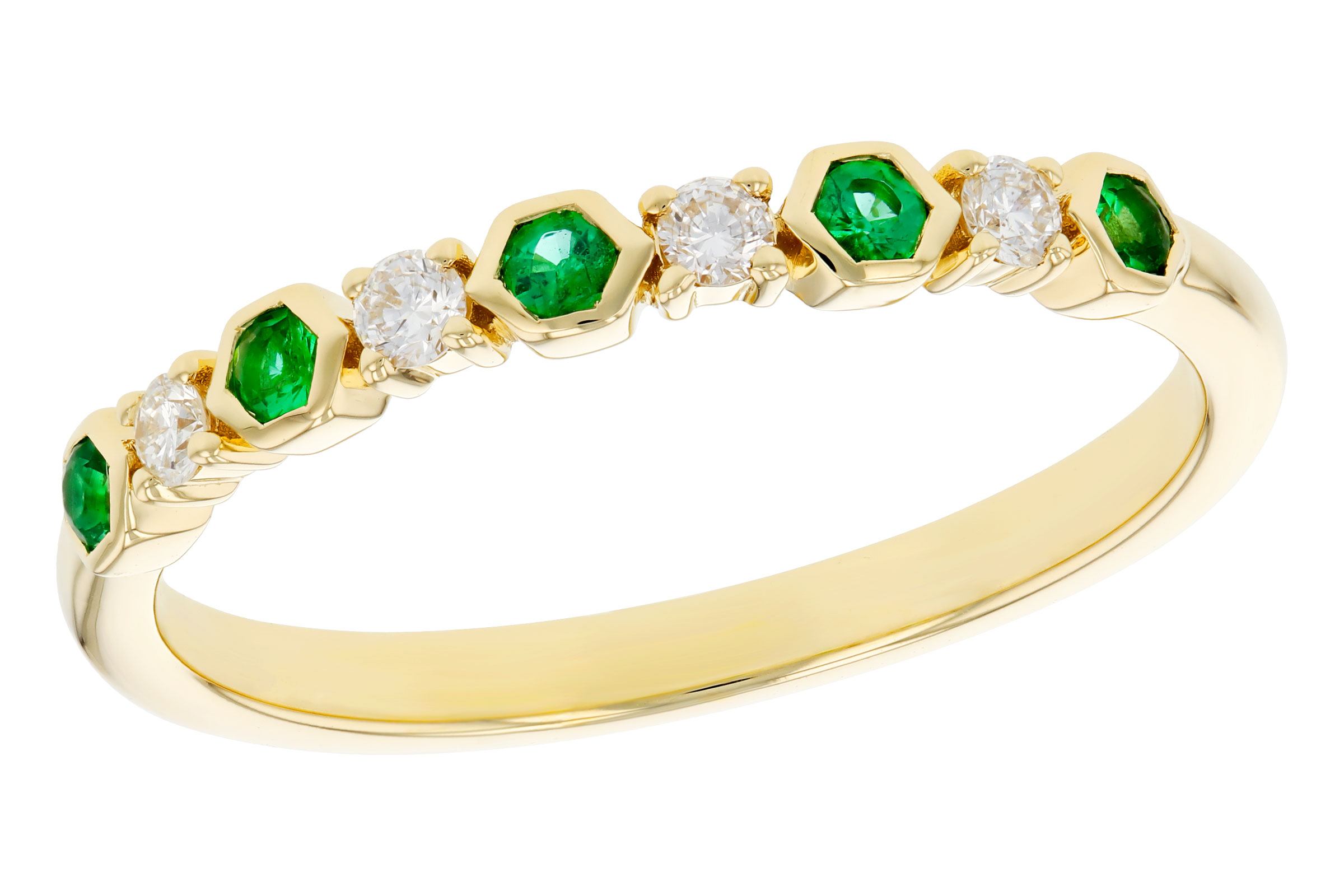 K302-75850: LDS WED RG .10 TW EMERALD .20 TGW