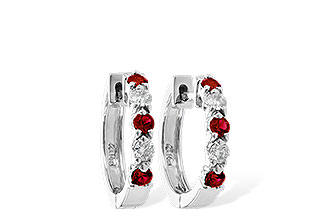 L028-21295: EARRINGS .33 RUBY .52 TGW