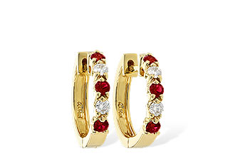 L028-21295: EARRINGS .33 RUBY .52 TGW