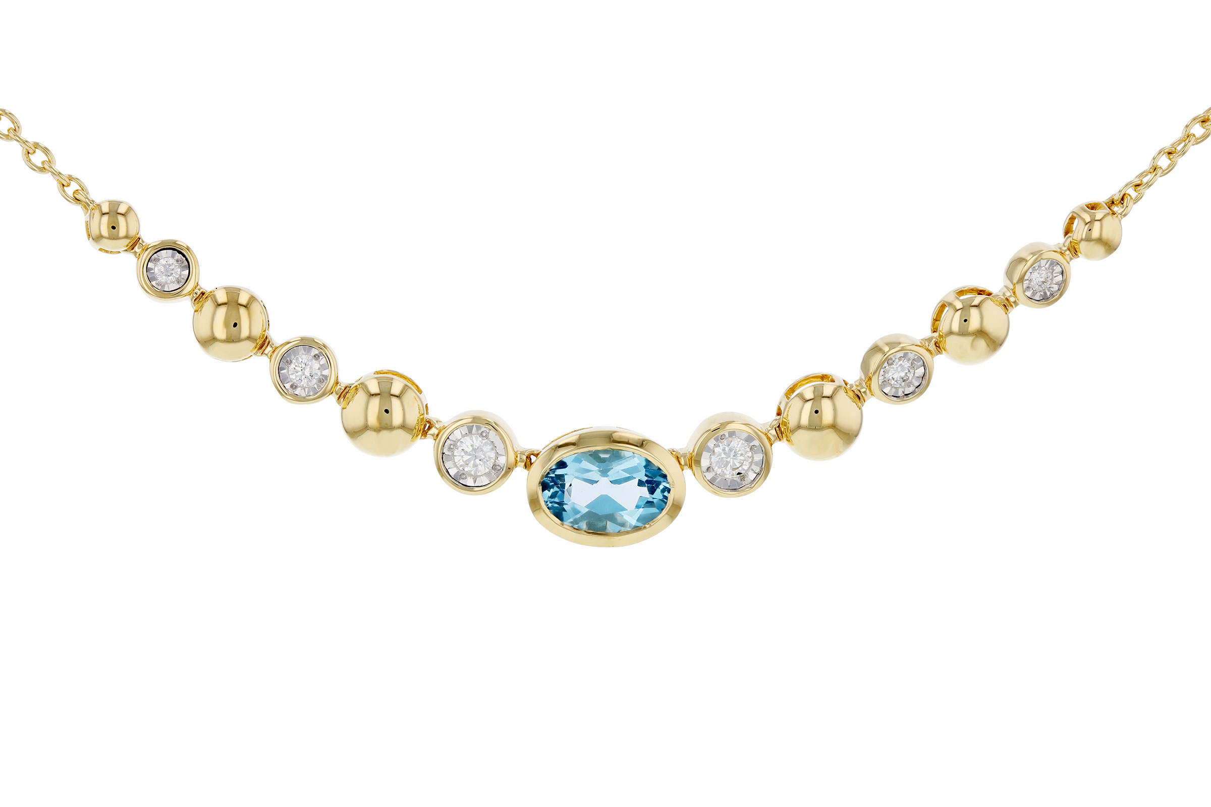 L302-74059: NECKLACE .83 SWISS BLUE TOPAZ .95 TGW (17")