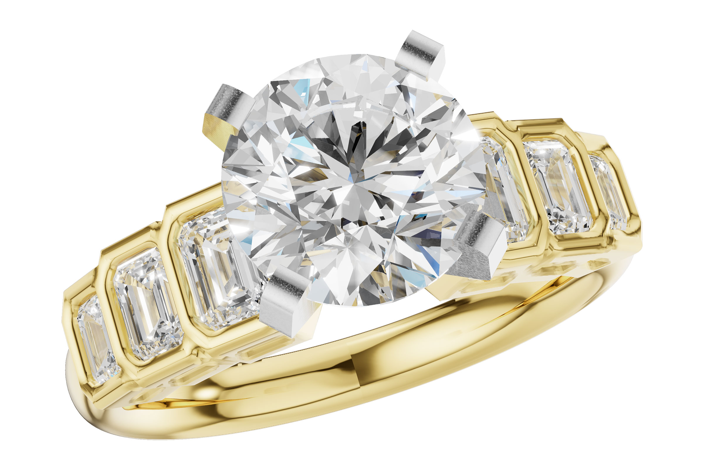 M302-74004: LDS SEMI DIA RG .92 TW EMERALD CUTS