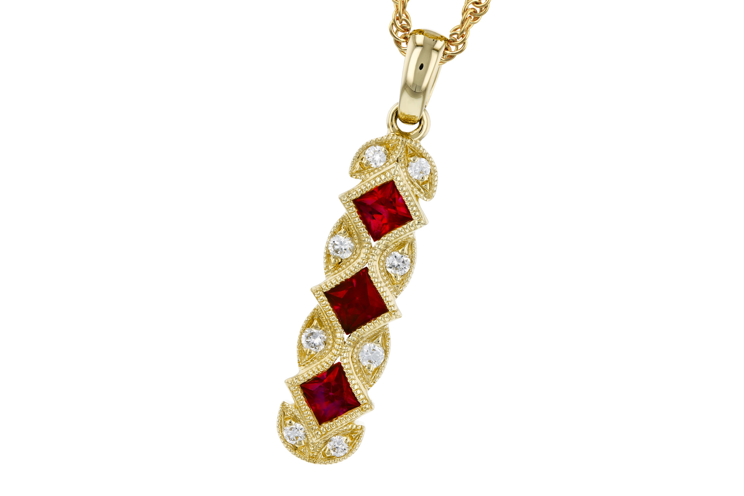 M302-74040: NECKLACE .55 TW RUBY .64 TGW