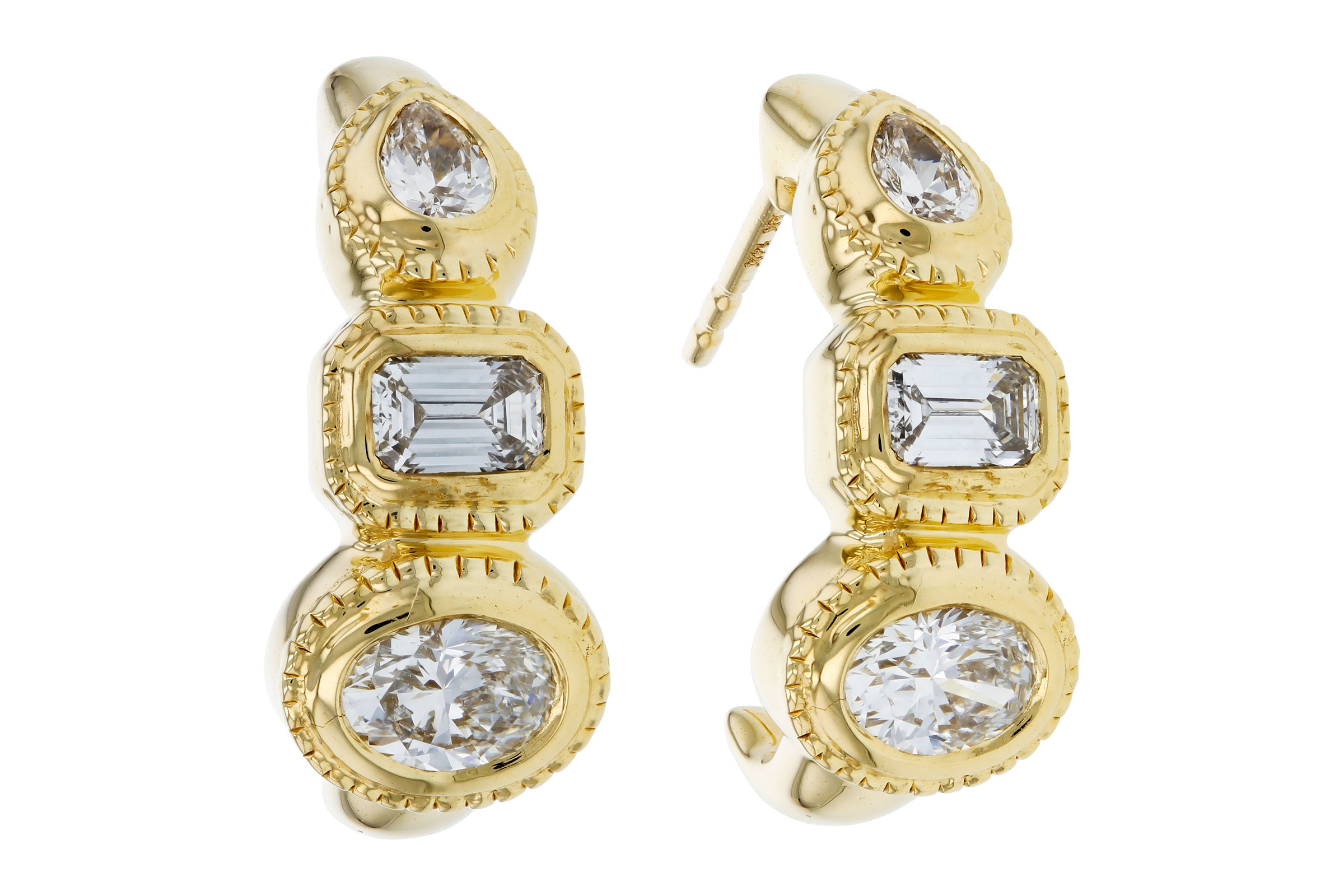 M302-74995: EARRINGS .68 TW FANCY CUT DIAMONDS
