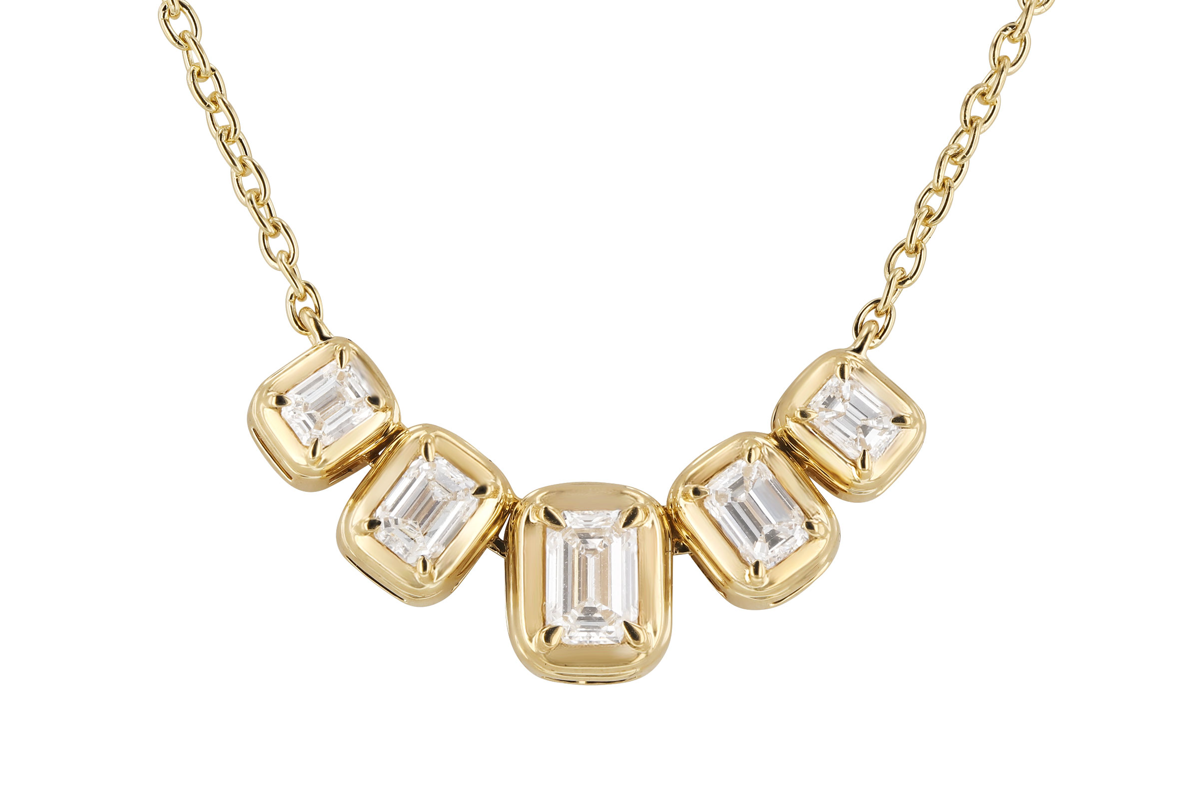 M302-75831: NECKLACE .87 TW EMERALD CUT DIA (18")